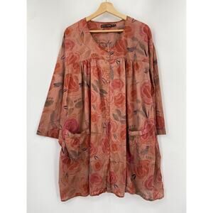 Gudrun Sjoden pink floral tunic dress